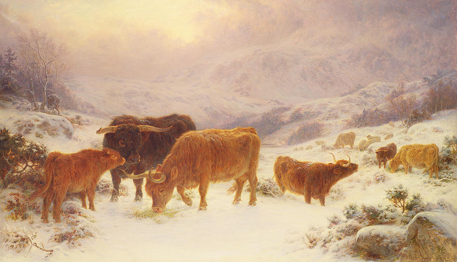 Cow Painting -  Hard Times 1898 by Basil Bradley