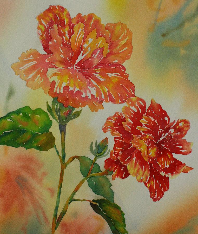  Hibiscus Twins Painting by Tara Moorman