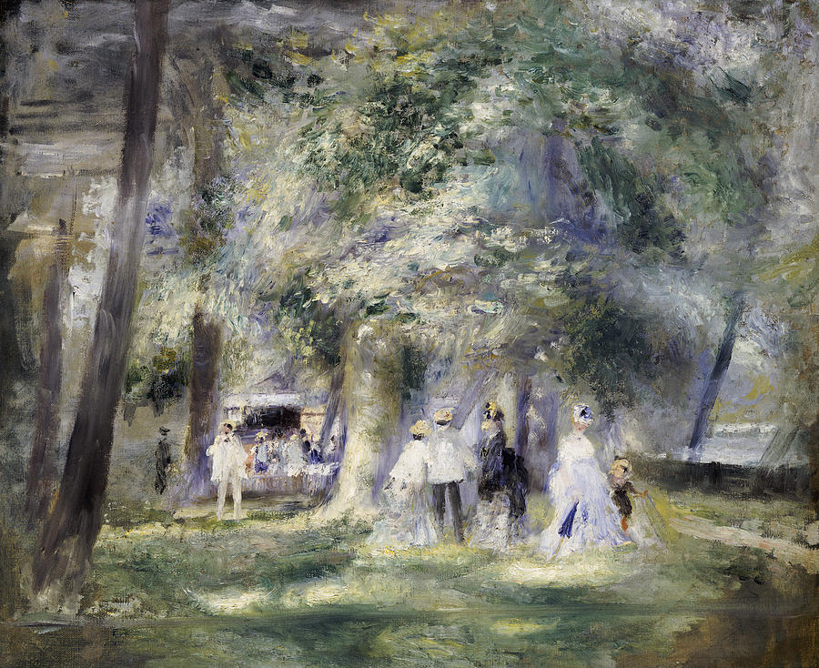 Pierre Auguste Renoir Painting -  In the Park at Saint-Cloud by Pierre Auguste Renoir