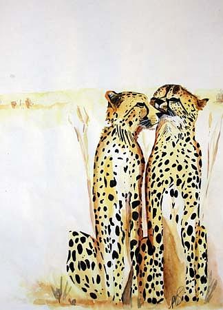 Wildlife Painting -  Mated . by Paula Steffensen