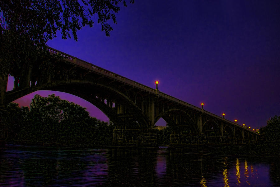  Night Glow On The Gervais Bridge Photograph by Steven Richardson