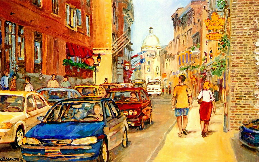  Old Montreal Paintings Aux Delices De Lerable The Maple Syrup Shop Rue St. Paul Montreal Street  Painting by Carole Spandau