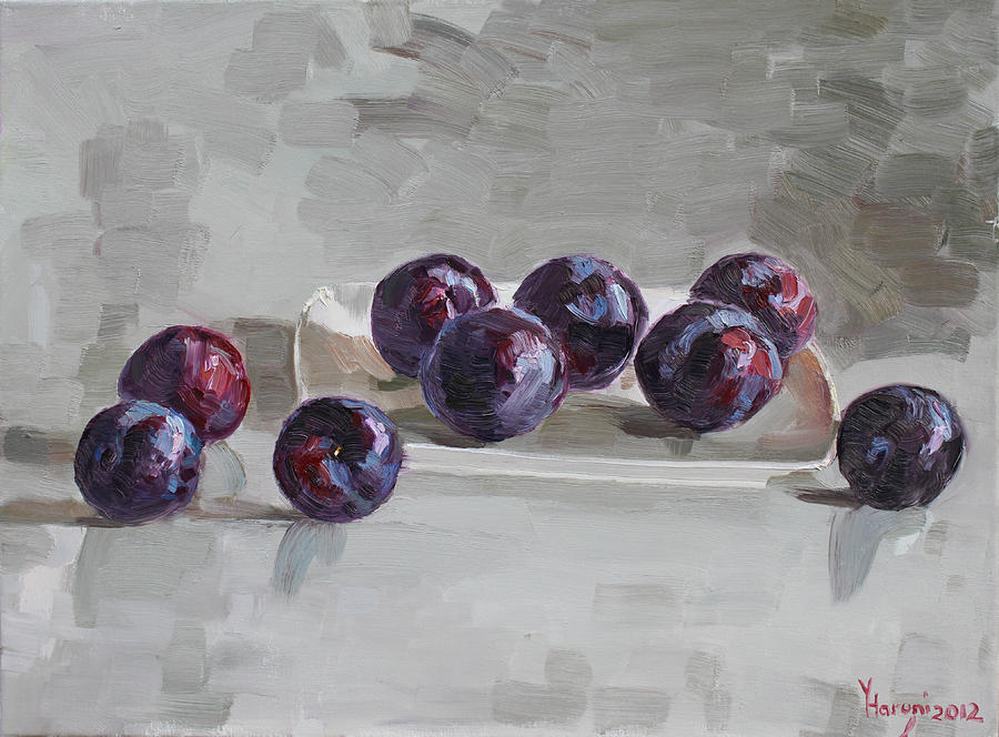 Still Life Painting -  Plums by Ylli Haruni