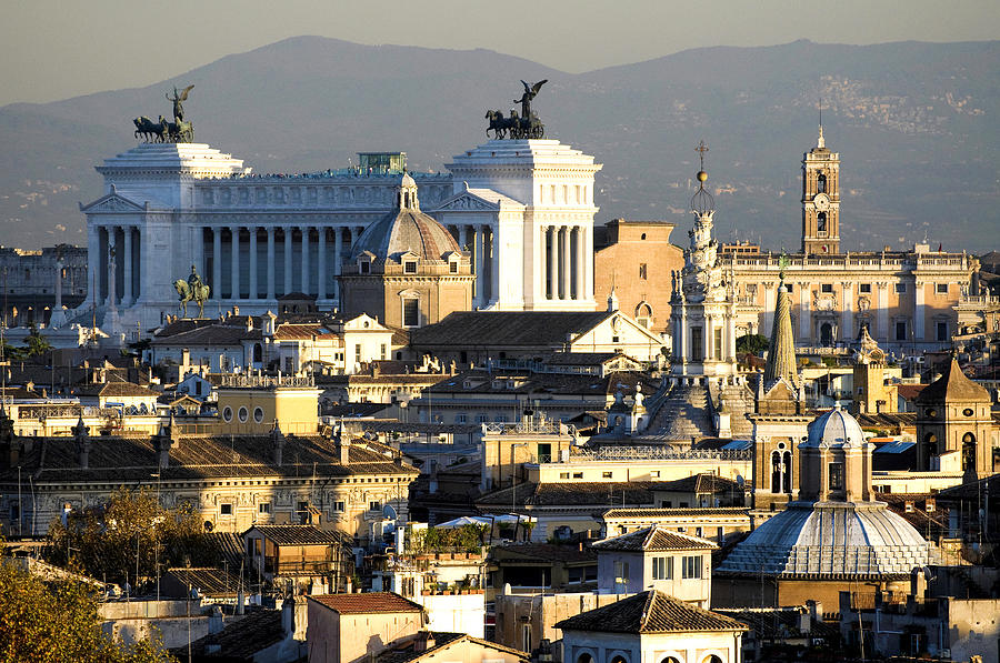 Architecture Photograph -  Romes rooftops by Fabrizio Troiani