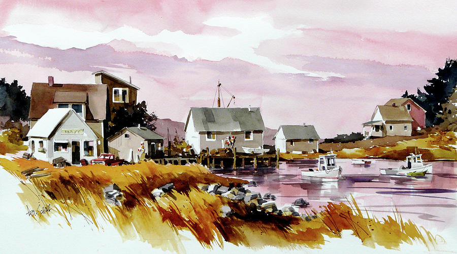  Sleepy Harbor Painting by Art Scholz