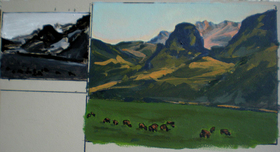  Study of Electric Peak from Franks Place Painting by Les Herman