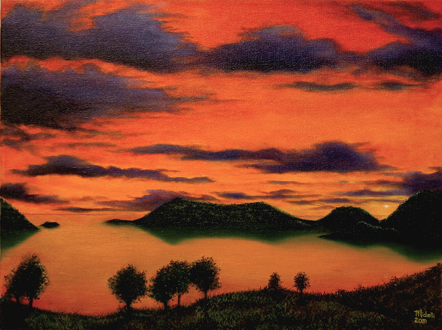  Sunset From Green Hill Thursday Island Painting by Joe Michelli