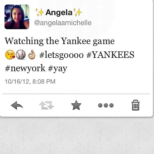 Twitter Photograph - 😘 #twitter #newyorkk Yay #yankees by Angela Cartiglia