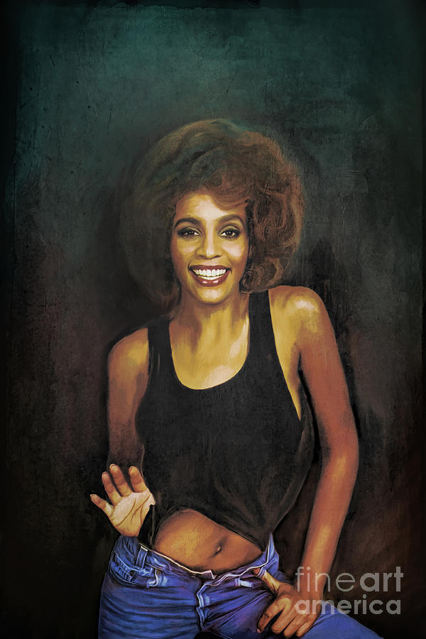  Whitney Elizabeth Houston Painting by Andrzej Szczerski