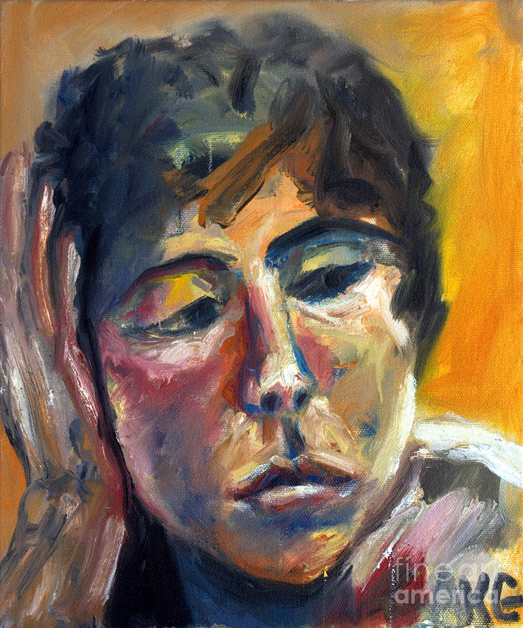01154 Pensive clair Painting by AnneKarin Glass