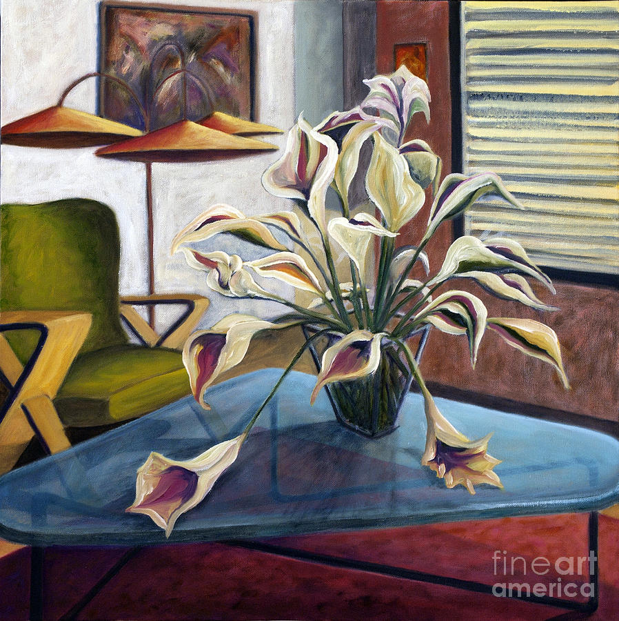 01254 Mid-century Modern Painting by AnneKarin Glass