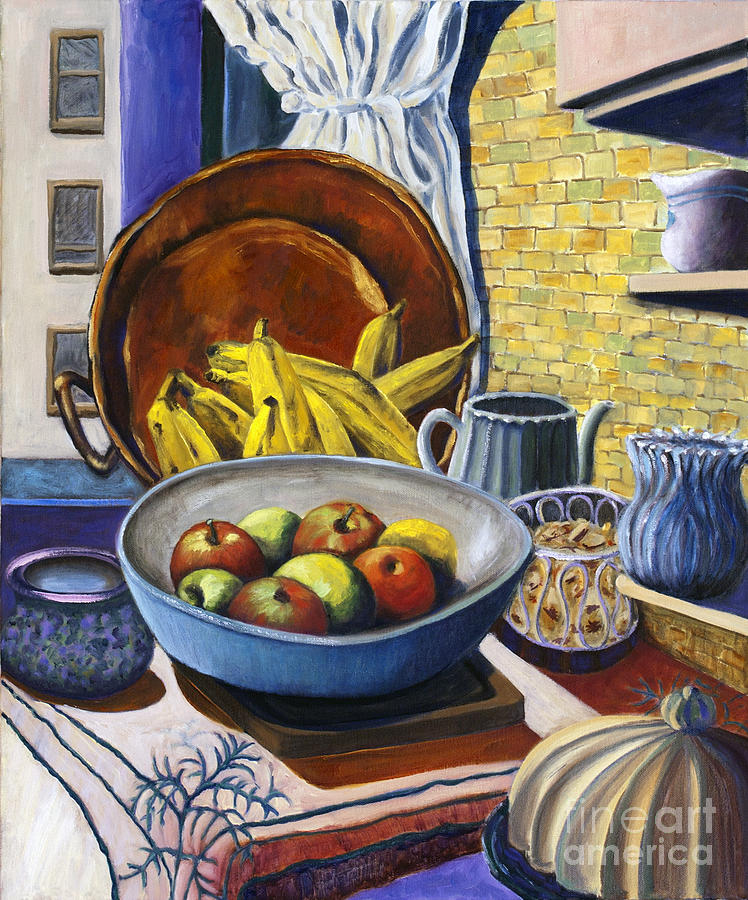 Apple Painting - 01258 Patricias Kitchen by AnneKarin Glass