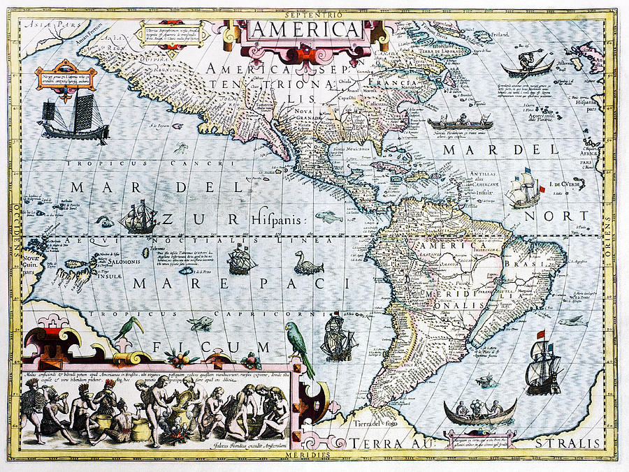 17th Century Map Of The New World Photograph by Georgette Douwma
