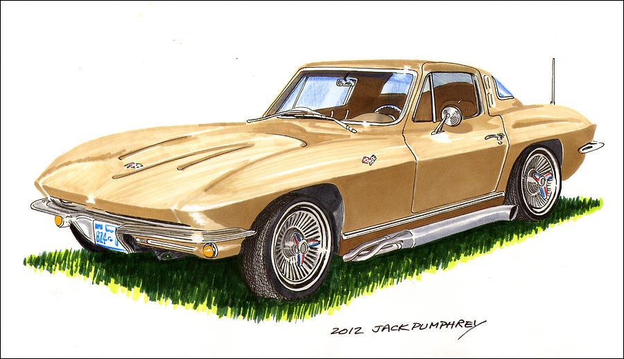 1963 Corvette Stingray Painting by Jack Pumphrey