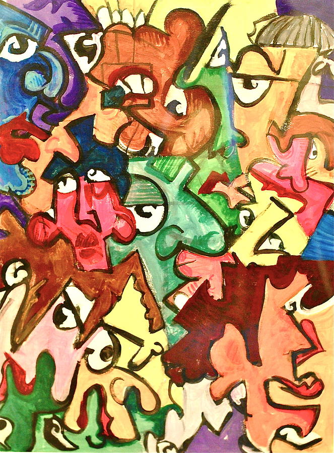 A Face in the Crowd #1 Painting by Jame Hayes