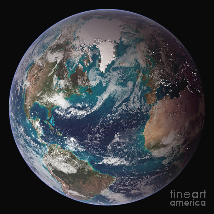 A Full View Of Earth Showing Global #1 Photograph by Stocktrek Images