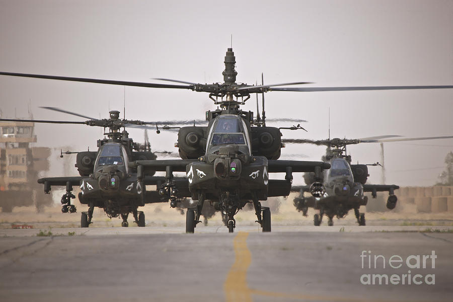 A Group Of Ah-64d Apache Helicopters #1 Photograph by Terry Moore