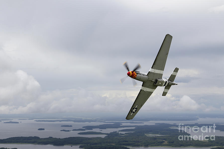 Transportation Photograph - A North American P-51 Mustang In Flight #1 by Daniel Karlsson