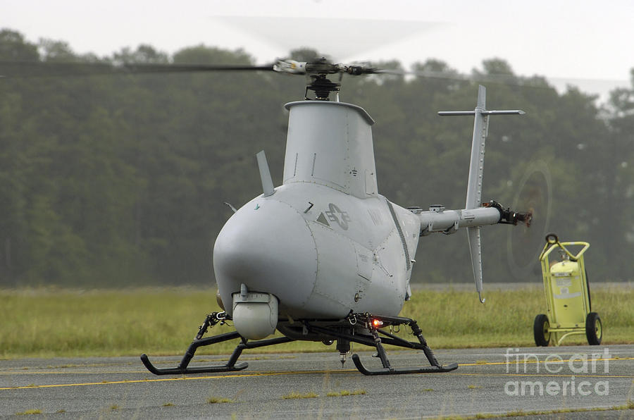 Helicopter Photograph - A Rq-8a Fire Scout Unmanned Aerial #1 by Stocktrek Images
