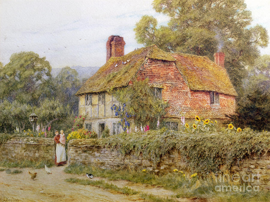 A Surrey Cottage Painting by Helen Allingham