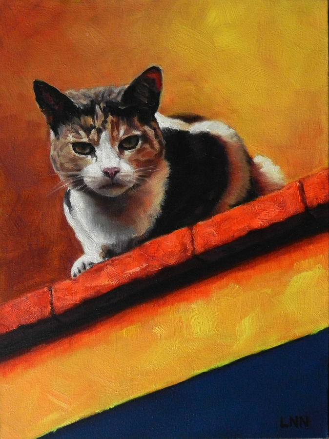 A top cat in the shadow, Peru Impression Painting by Ningning Li