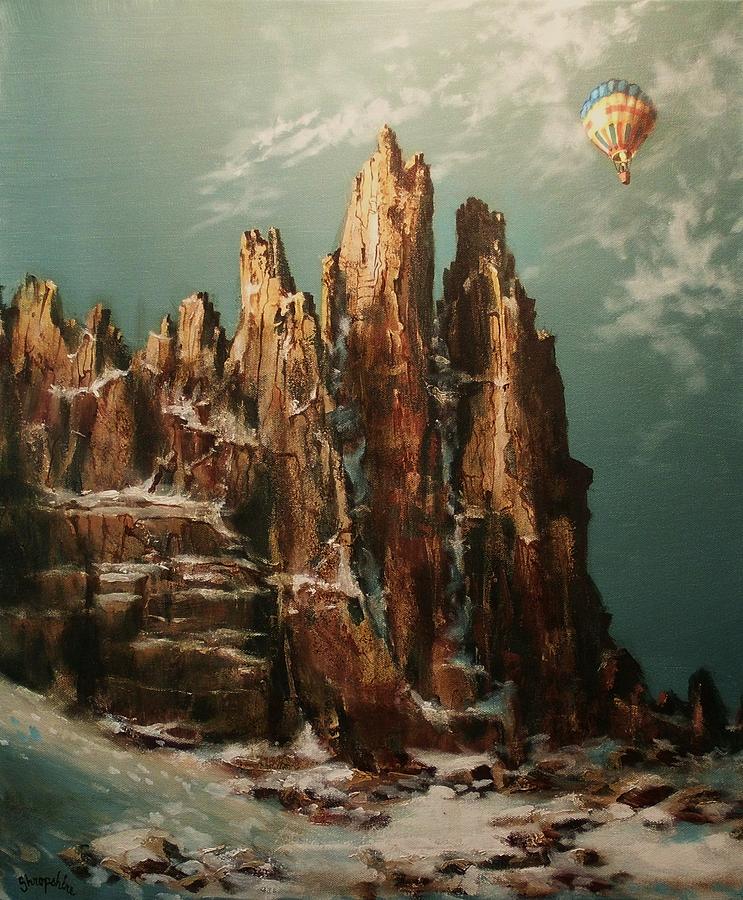 Above the Dragons Teeth Painting by Tom Shropshire