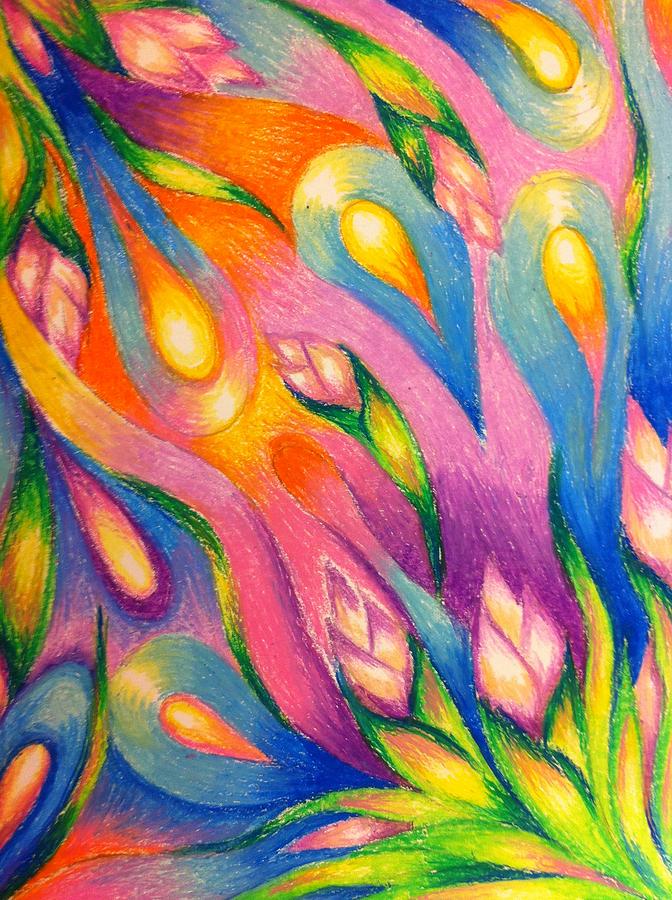 Abstract Flowers Drawing - Abstract Art Drawings #1 by Natasha Russu