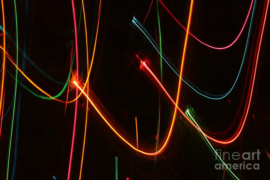 Abstract Photograph - Abstract Motion Lights #1 by Henrik Lehnerer