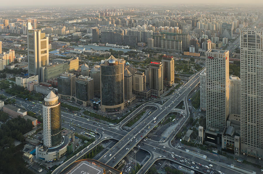 Aerial View Of Beijing City And Skyline #1 Photograph by Jason Hosking