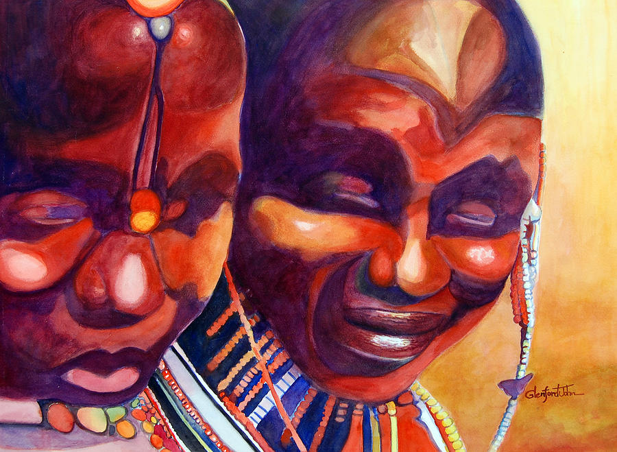 African Queens #1 Painting by Glenford John
