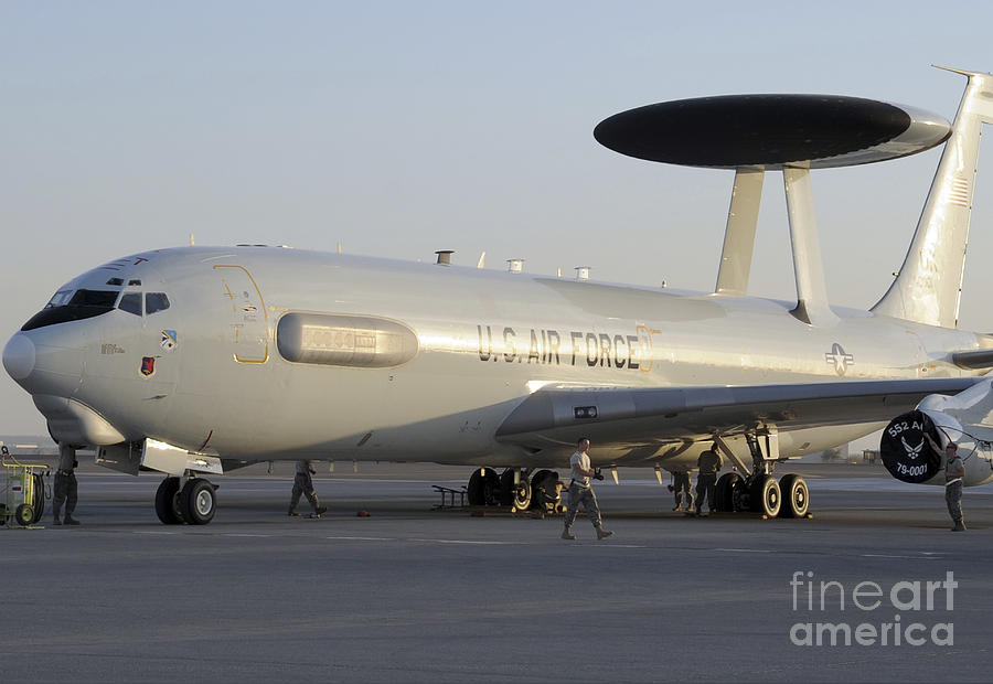 Airmen Prepare A U.s. Air Force E-3 Photograph by Stocktrek Images