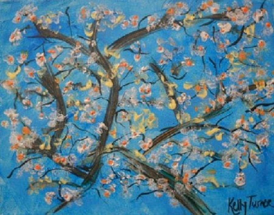Almond Blossom  #1 Painting by Kelly M Turner