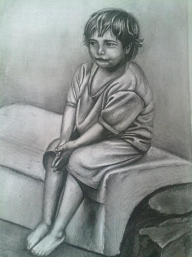 How To Draw A Sad Girl  Girl Sitting Alone Drawing With Pencil  Pencil  Sketching 2023