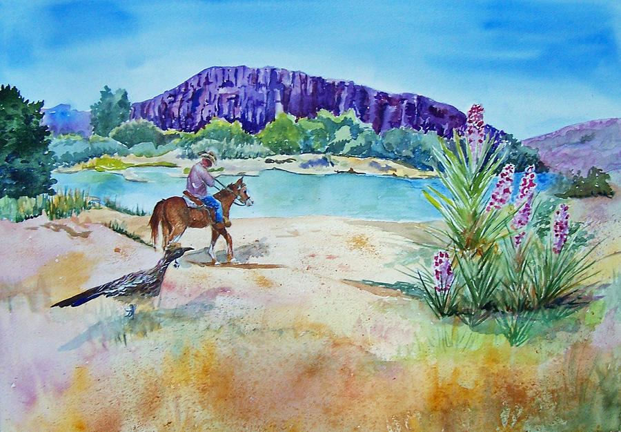 Texas - Along the Rio-Grande Painting by Christine Lathrop