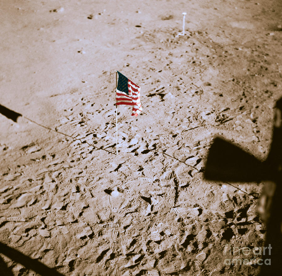 American Flag On The Moon, 1969 Photograph by NASA and Science Source