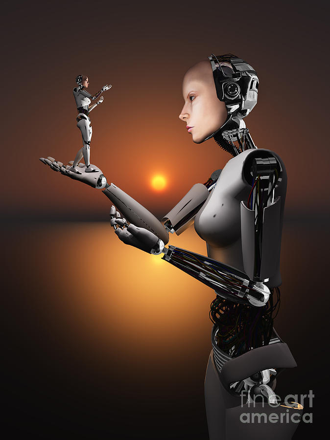 Science Fiction Digital Art - An Android Takes A Closer Look #1 by Mark Stevenson
