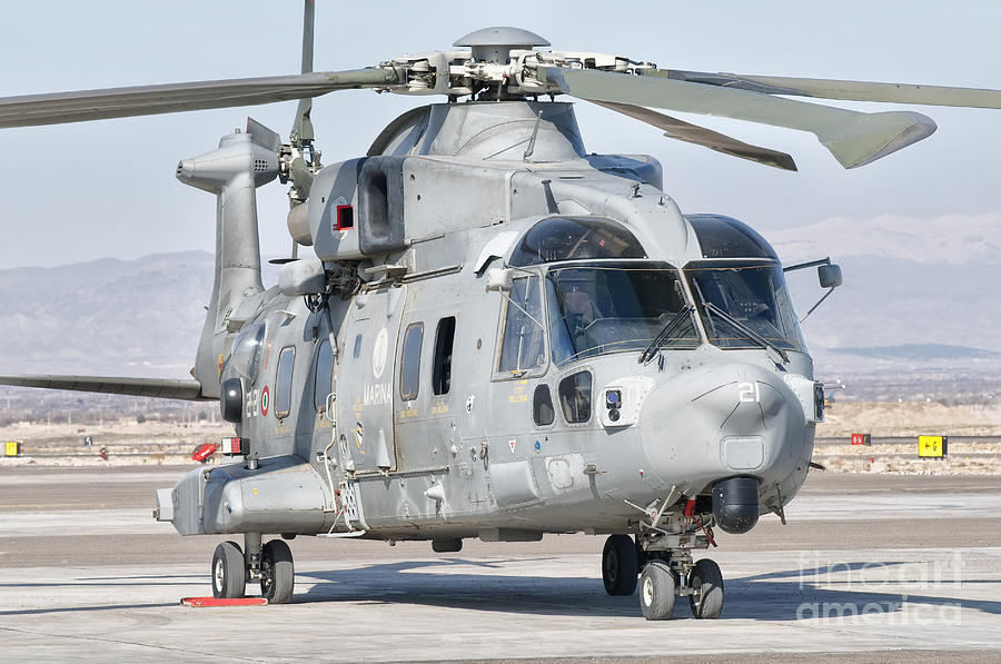 Transportation Photograph - An Italian Navy Eh101 Helicopter #1 by Giovanni Colla