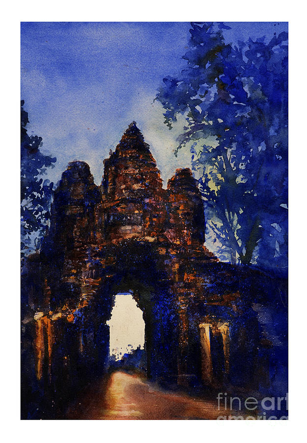 Angkor Sunrise #4 Painting by Ryan Fox