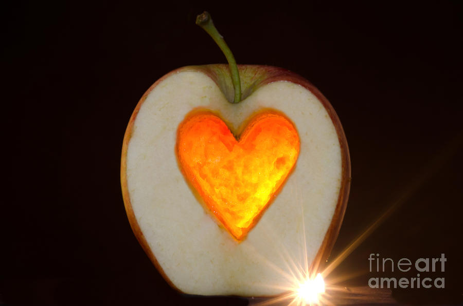 Apple with a heart #1 Photograph by Mats Silvan
