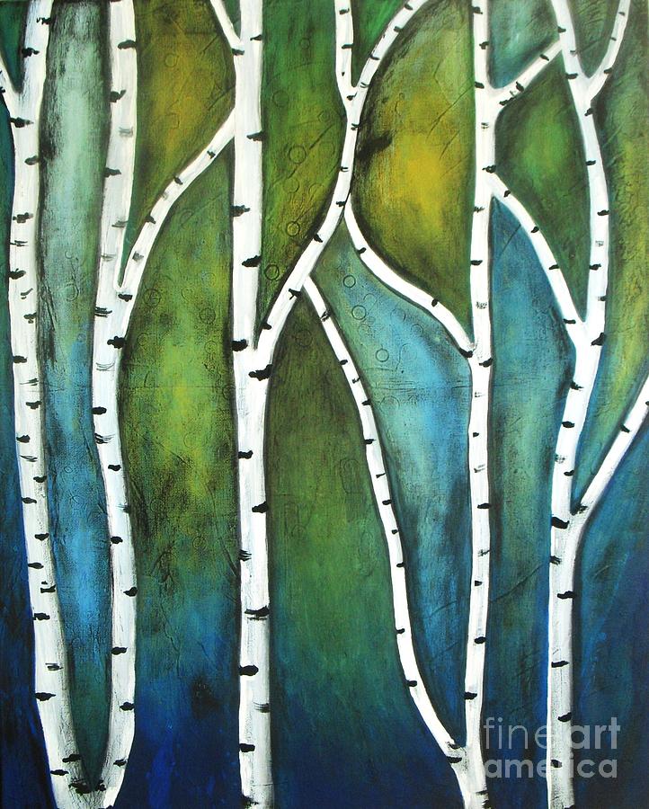 Aspen Trees Painting by Vesna Antic