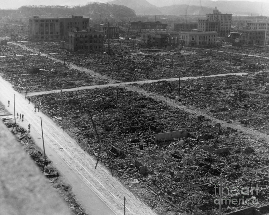 Atomic Bomb Destruction, Hiroshima #1 Photograph by Photo Researchers