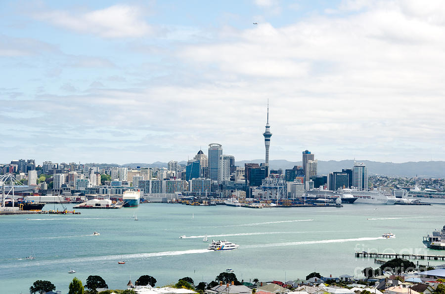 Auckland City New Zealand #1 Painting by Yurix Sardinelly
