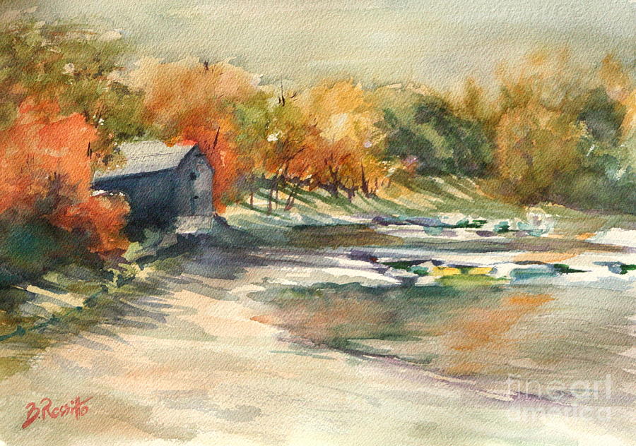 Autumn Morning at the Cove #1 Painting by B Rossitto