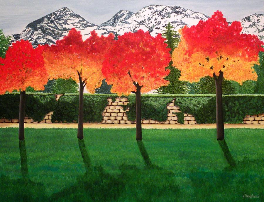 Autumn Trees Painting by Victoria Rhodehouse
