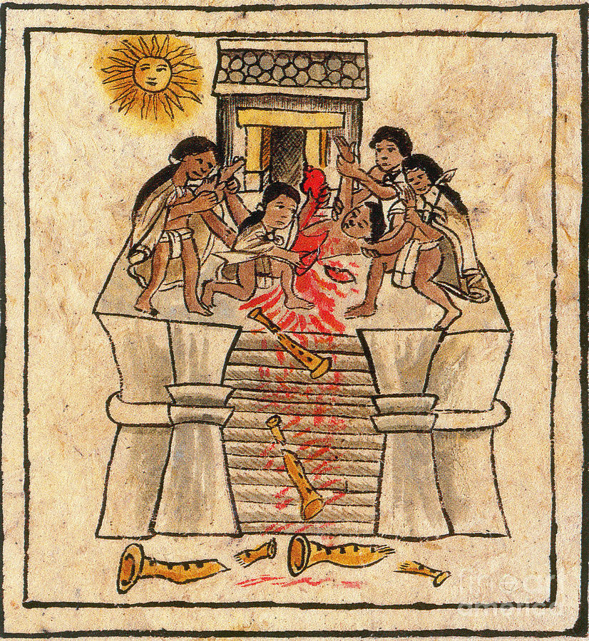 Aztec Photograph - Aztec Human Sacrifice Codex #2 by Photo Researchers