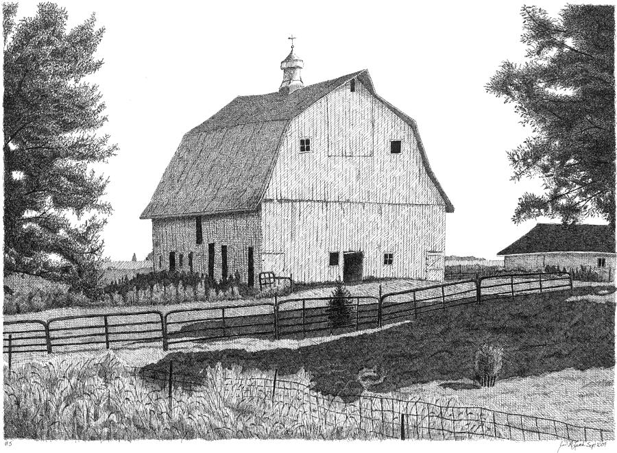 Barn 5 Drawing by Joel Lueck