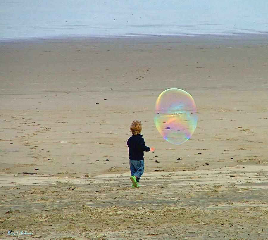 Beach Bubble Boy Photograph by Wendy McKennon