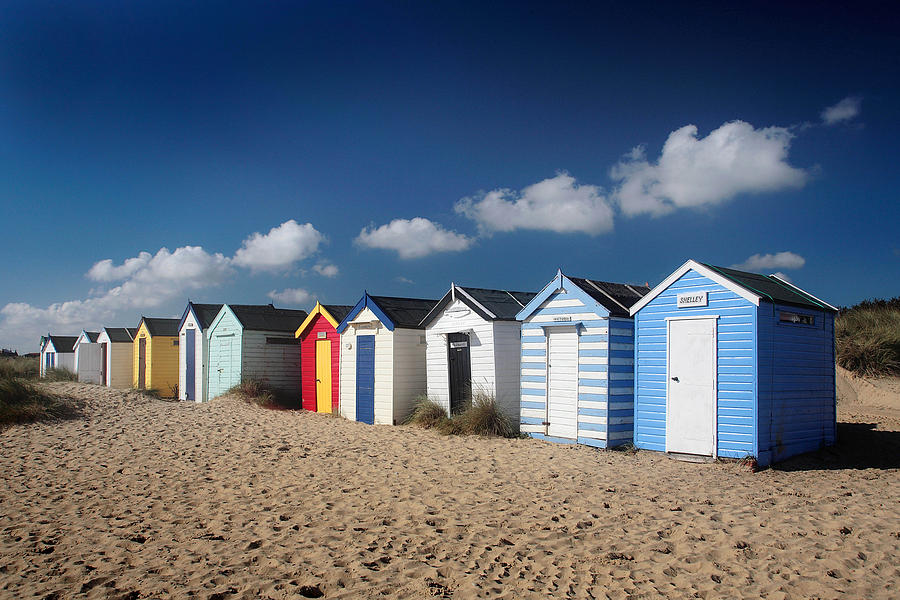 Rent Movie Digital Art - Beach Huts #1 by Martin Fry