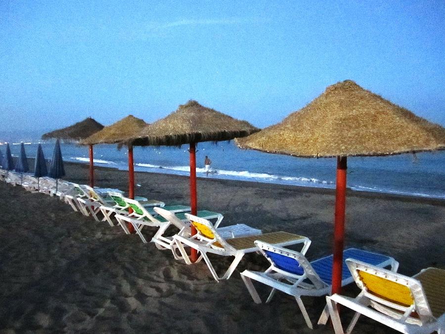Beach Umbrellas Costa Del Sol Spain #1 Photograph by John Shiron