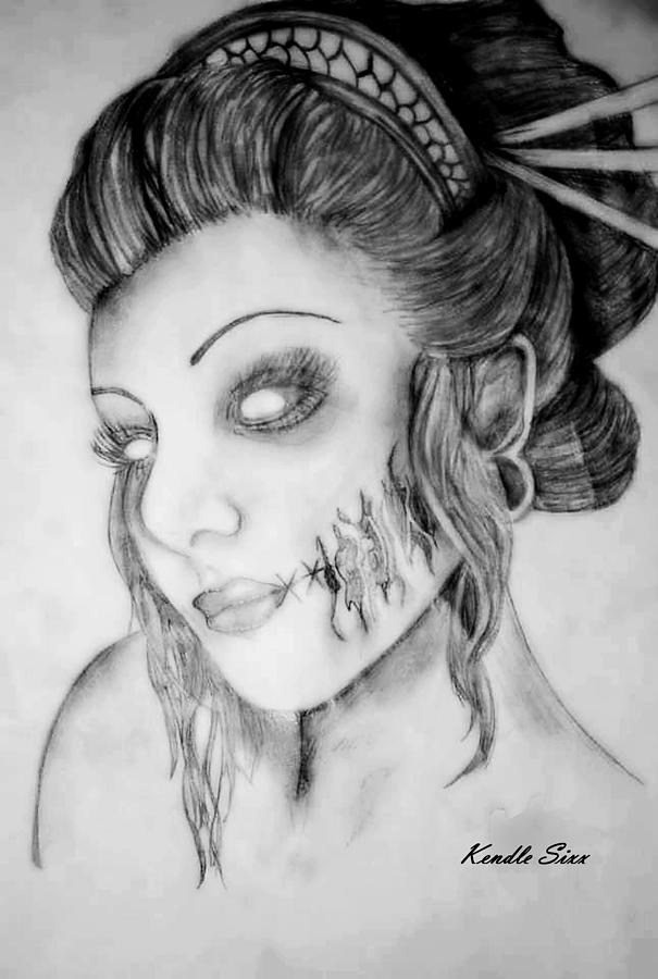 Beautiful Zombie Drawing by Kendle Sixx